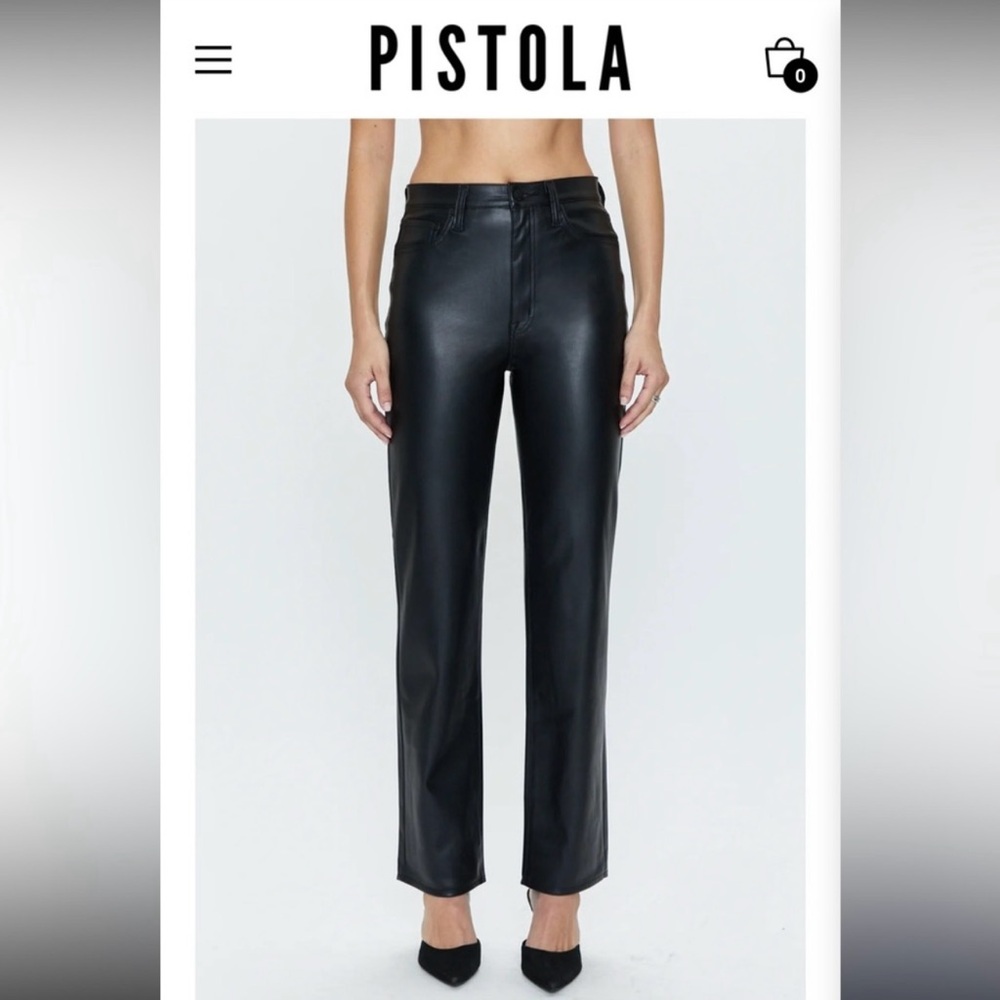 Pistola NWT faux leather black pants.  Size 30.